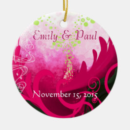 明るい赤紫色カラリリクリスマスオーナメント セラミックオーナメント