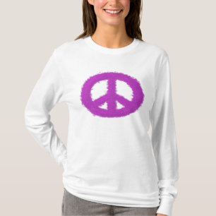 明るい赤紫色カラードピースサ絵画インズ Tシャツ