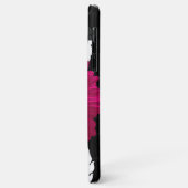 明るい赤紫色ガーベラデイジーと白黒スワール Case-Mate iPhoneケース (裏面/左)