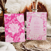 明るい赤紫色クラシックフローラChinoiserie庭園の結婚式 招待状