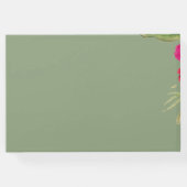 明るい赤紫色グリーンウォーター色フローラ結婚ズ ゲストブック (裏面)