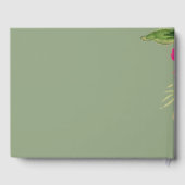 明るい赤紫色グリーンウォーター色フローラ結婚ズ ゲストブック (裏面)