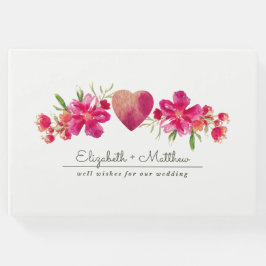 明るい赤紫色グリーンフローラ水結婚色 ゲストブック