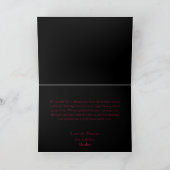 明るい赤紫色ゴシックフローラ結婚ズサンキュー サンキューカード (内部)