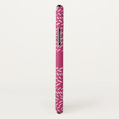 明るい赤紫色シンプルピンクホワイトストライプBoho名前の追加 Case-Mate iPhoneケース (裏面/右)