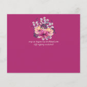 明るい赤紫色ジンジャーフローラベビーシャワー招待状予算 (裏面)