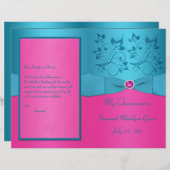 明るい赤紫色ターコイズフローラキンセアニェラプログラム (正面/裏面)