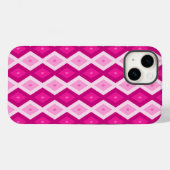 明るい赤紫色ダイヤモンドパターン Case-Mate iPhoneケース (裏面 (横))