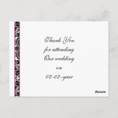 明るい赤紫色ダマスクサンキューカード ポストカード (裏面)