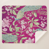 明るい赤紫色チノワセリーピーコックフローラ シェルパブランケット (正面(横))