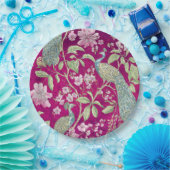 明るい赤紫色チノワセリーピーコックフローラ ペーパープレート (パーティー)