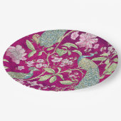 明るい赤紫色チノワセリーピーコックフローラ ペーパープレート (アングル)