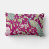 明るい赤紫色チノワセリーピーコックフローラ ランバークッション (裏面)