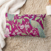 明るい赤紫色チノワセリーピーコックフローラ ランバークッション (ブランケット)