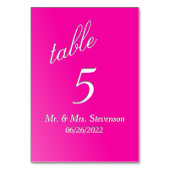 明るい赤紫色テーブル番号 テーブルナンバー (裏面)