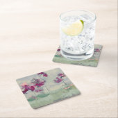 明るい赤紫色トレリン スクエアペーパーコースター (インサイチュ)