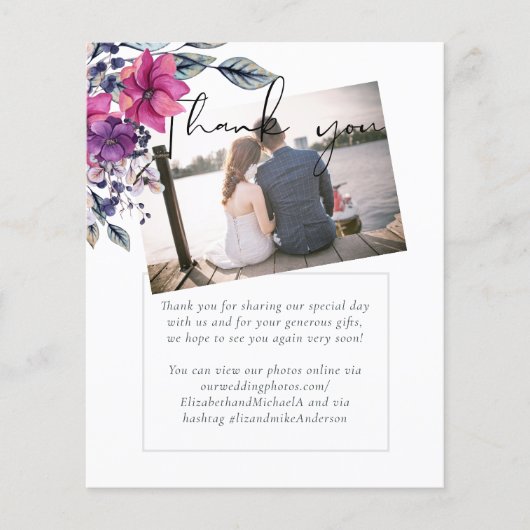 明るい赤紫色ドリームサンキューフォト結婚ズ (正面)