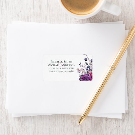 明るい赤紫色ドリームス結婚住所 シールのフローラ ラベル (インサイチュ)