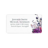 明るい赤紫色ドリームス結婚住所 シールのフローラ ラベル (正面)