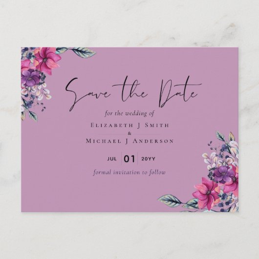 明るい赤紫色ドリームズコーディネート深いピンク ポストカード (正面)