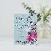 明るい赤紫色ドリームズコーディネート深いピンク ポストカード (スタンド正面)