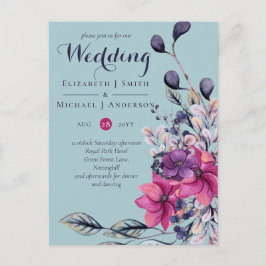 明るい赤紫色ドリームズコーディネート深いピンク ポストカード