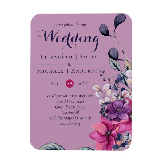 明るい赤紫色ドリームズコーディネート深いピンク マグネット (縦)