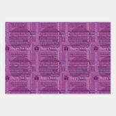明るい赤紫色ハッピー日ラッピング紙 ラッピングペーパーシート (正面2)