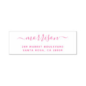 明るい赤紫色ハンドフ書ァイル名と差出人住所 セルフインキングスタンプ (デザイン)