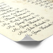 明るい赤紫色ハートツリー100から150ゲストアルファベット ポスター (角)