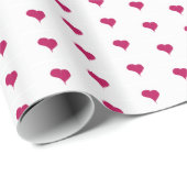 明るい赤紫色ハート ラッピングペーパー (ロールコーナー)