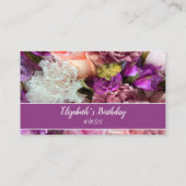 明るい赤紫色バラ座席表 プレイスカード (裏面)