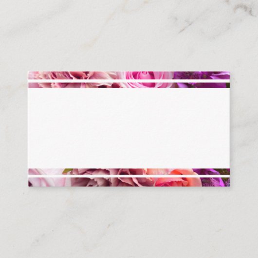 明るい赤紫色バラ座席表 プレイスカード (正面)