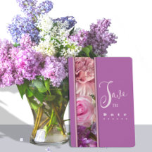 明るい赤紫色バラ誕生日パーティーの招待