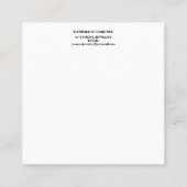 明るい赤紫色パステルイヤリングディスプレイビジネスカード スクエア名刺 (裏面)