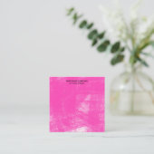 明るい赤紫色パステルイヤリングディスプレイビジネスカード スクエア名刺 (スタンド正面)