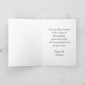 明るい赤紫色パーソナライズされた40結婚周年 カード (内部)