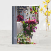 明るい赤紫色パーソナライズされた40結婚周年 カード (黄色い花)