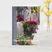 明るい赤紫色パーソナライズされた60結婚周年 カード (黄色い花)