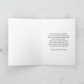 明るい赤紫色パーソナライズされた70結婚周年 カード (内部)