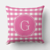 明るい赤紫色ピンクと白 クッション (裏面)