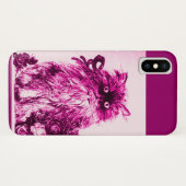 明るい赤紫色ピンクのバラと子猫,白の紫 Case-Mate iPhoneケース (裏面(横))