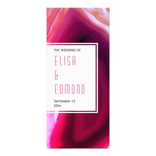 明るい赤紫色ピンクアジェモダンートスライス ラックカード (正面)