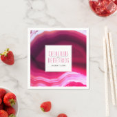 明るい赤紫色ピンクアジェモダン結婚ス スタンダードカクテルナプキン (インサイチュ)