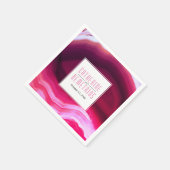 明るい赤紫色ピンクアジェモダン結婚ス スタンダードカクテルナプキン (角)