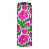 明るい赤紫色ピンクウォーターカラーバラ タンブラー (裏面)