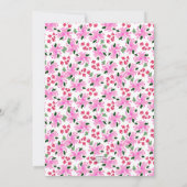 明るい赤紫色ピンクウォーターカラーフローラガーデンベビーシャワー 招待状 (裏面)