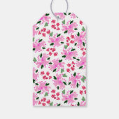 明るい赤紫色ピンクウォーター色フローラガーデンサンキュー ギフトタグ (裏面)