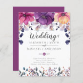 明るい赤紫色ピンクオレンジジンジャーウェディング予算 (正面/裏面)