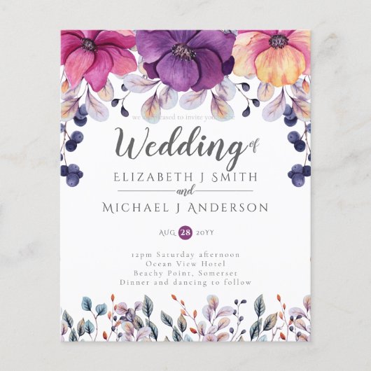 明るい赤紫色ピンクオレンジジンジャーウェディング予算 (正面)